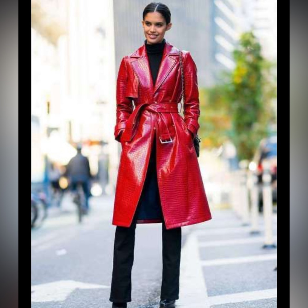 Topshop Red Trench